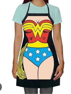 Wonder Woman Inspired Graphic Apron - Red Yellow Blue